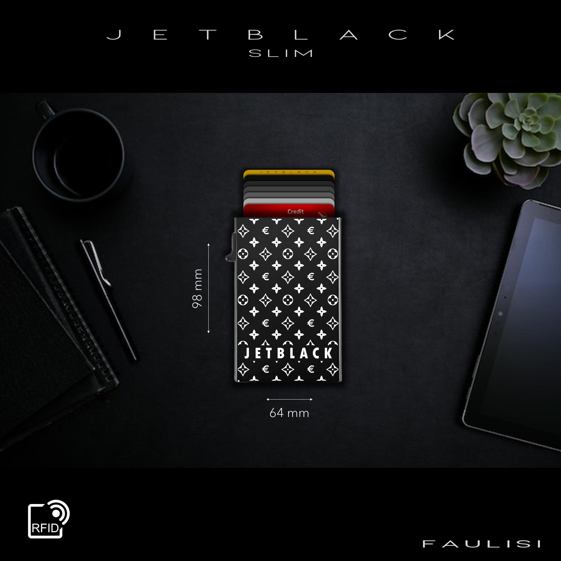 JetBlack | Portacarte in Alluminio